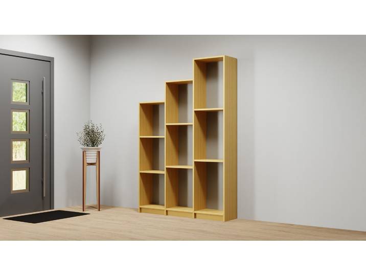 Stufenkleiderschrank 30 cm tief Echtholz Furnier Eiche geölt