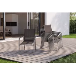 KETTLER BasicPlus Premium, anthra/lakritz, Alu/Outdoorgewebe, 6x Stapelsessel (0102405-7000)