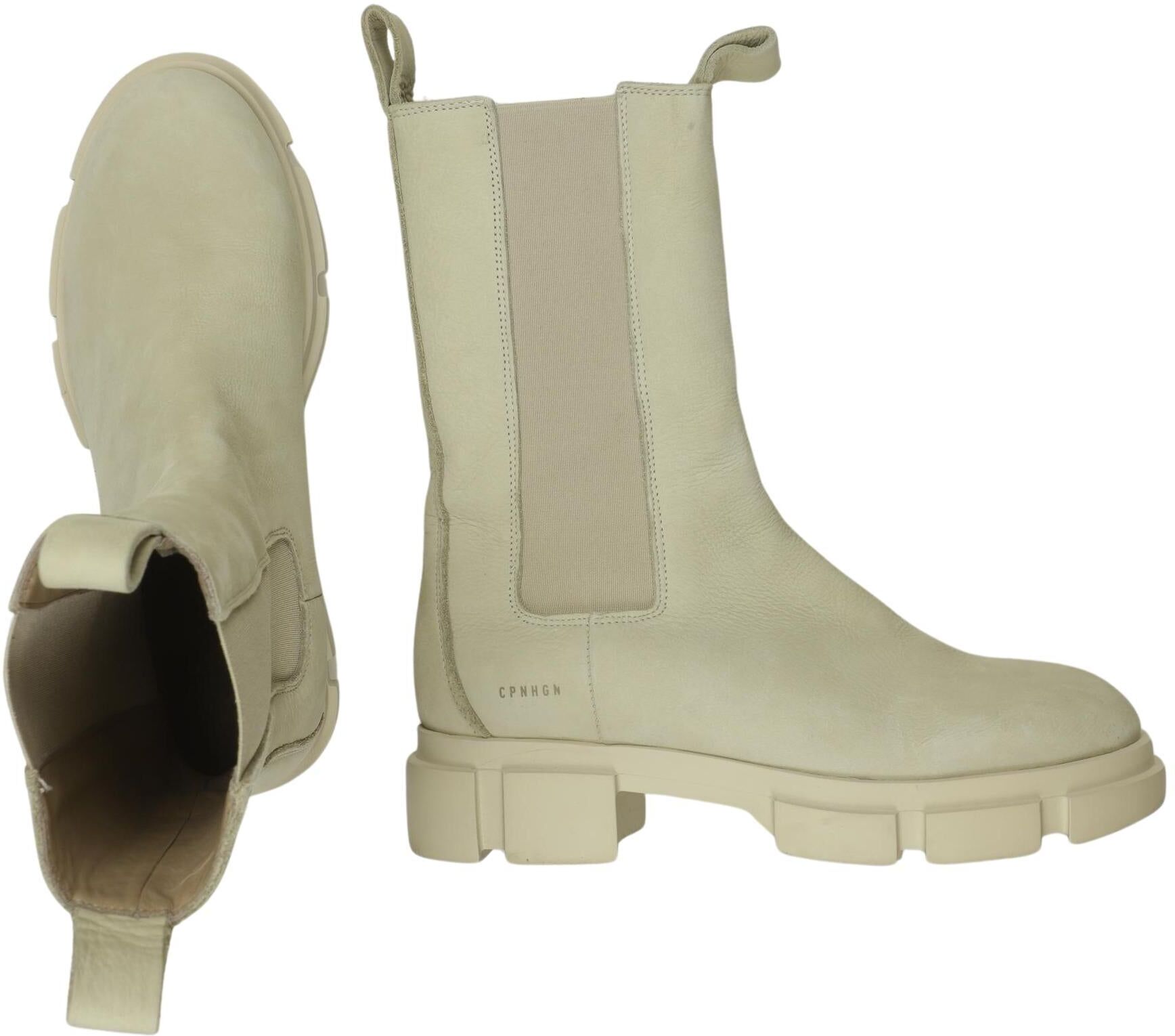 Copenhagen Studios Damen Stiefel, Cremeweiß, Gr. EU 38, Leder - Second Hand