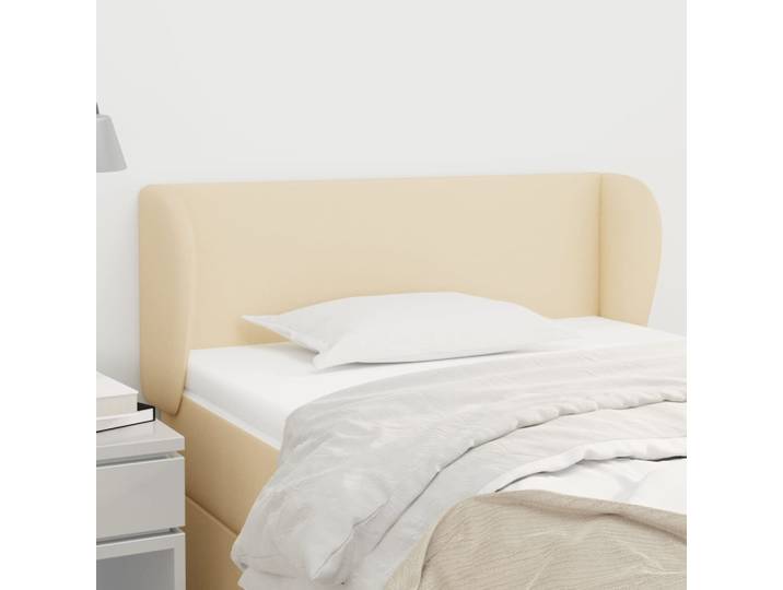 vidaXL Kopfteil mit Ohren Creme 83x23x78/88 cm Stoff