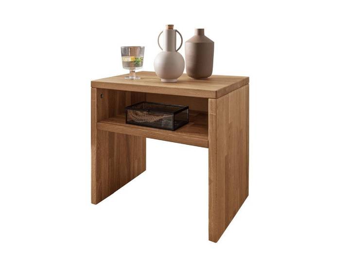 Main Möbel Nachttisch 45x45cm 'Kiara' Wildeiche massiv geölt mit offenem Fach