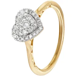 GLIZZ GL8654 Damen Diamant-Ring Herz Gold 333/8K, 54/17,2
