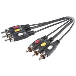 SpeaKa Professional Composite Cinch AV Anschlusskabel [3x Cinch-Stecker - 3x Cinch-Stecker] 2 m Schwarz SP-7869864