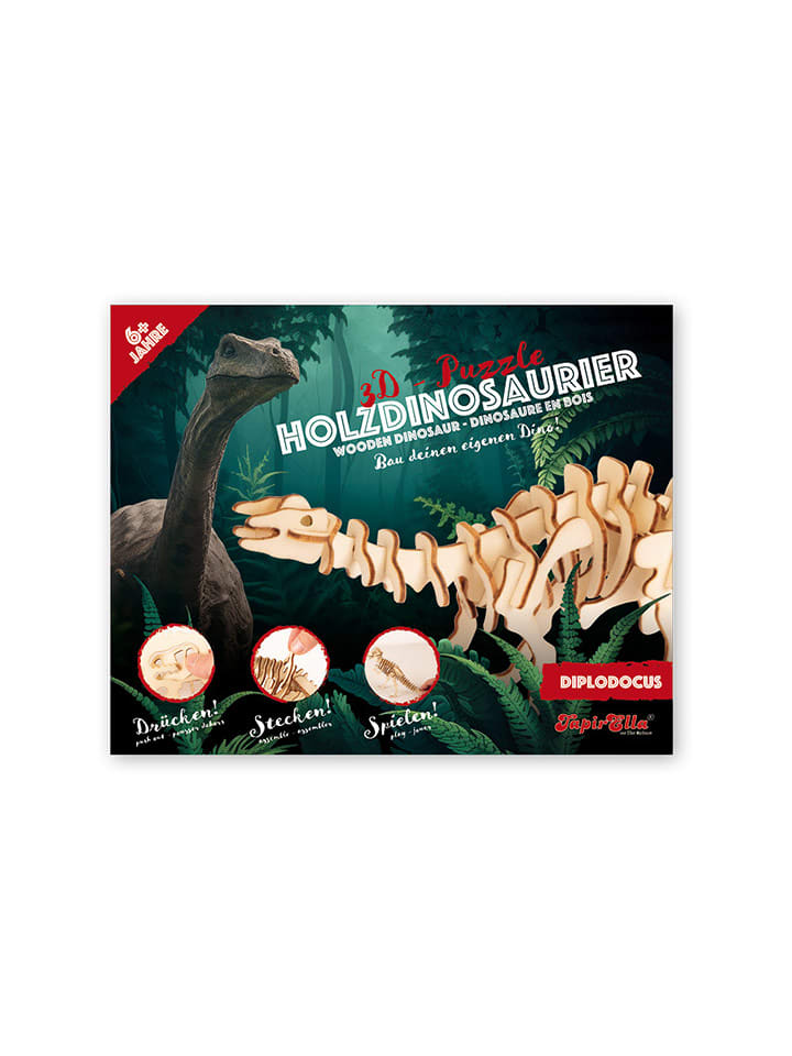 Lutz Mauder 6tlg. 3D-Puzzle "Holzdinosaurier" in Natur - ab 3 Jahren - onesize