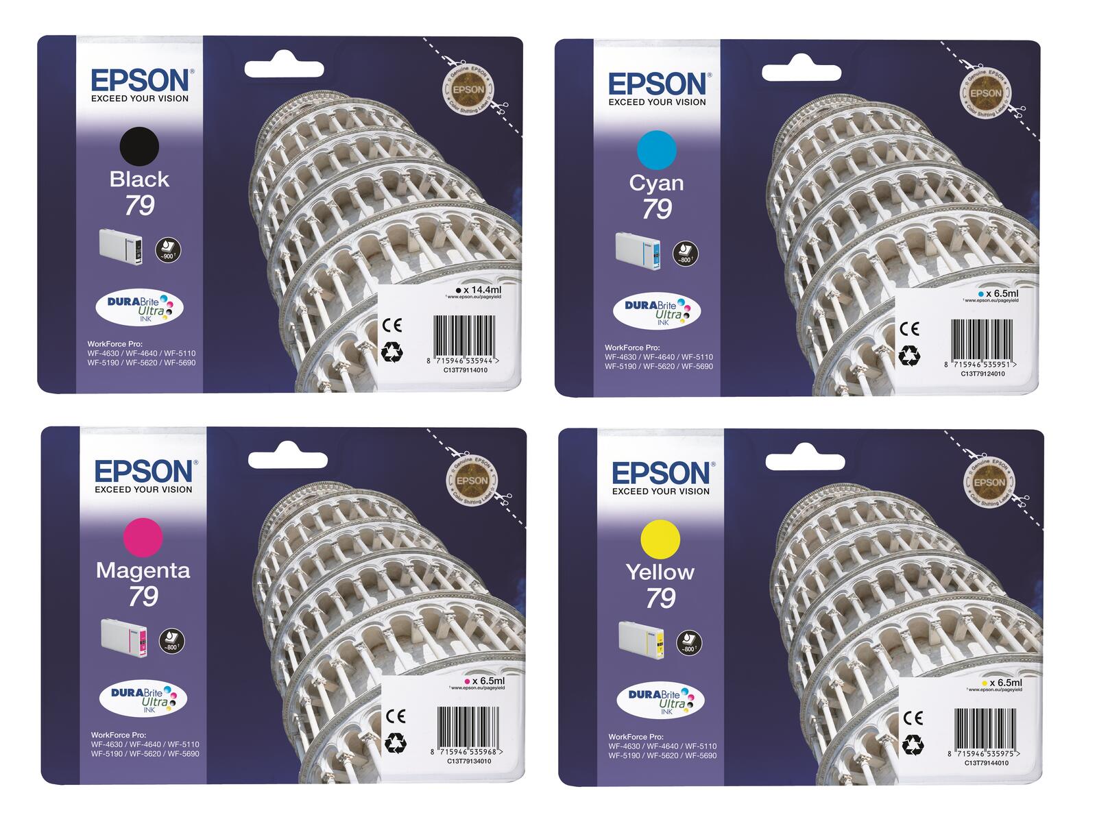 Epson Original 79 Druckerpatronen 4er-Set schwarz, cyan, magenta, gelb (OPC13T79114010)
