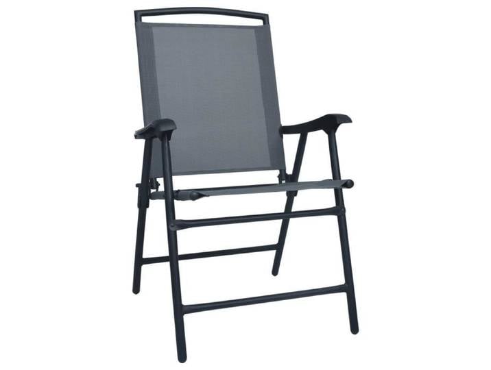 Home Market®8124 Lot de 2 Fauteuil de Jardin pliables Ensemble de 2 Chaise de terrasse - - Chaise Textilène Gris
