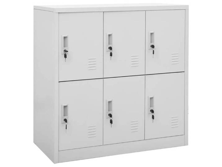 Armoire à Casiers Verrouillables Armoire de Rangement Organisateur de Rangement Armoire de Bureau Gris Clair 336436