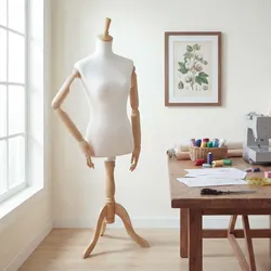 Schneiderpuppe HWC-Q23, mit Armen/Händen beweglich Schaufensterpuppe Torso weiblich, Kunststoff Holz FSC®-zertifiziert