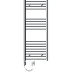 BADHEIZKÖRPER elektrisch Sahara 500x1200 mm Chrome gebogen mit Heizstab 900W