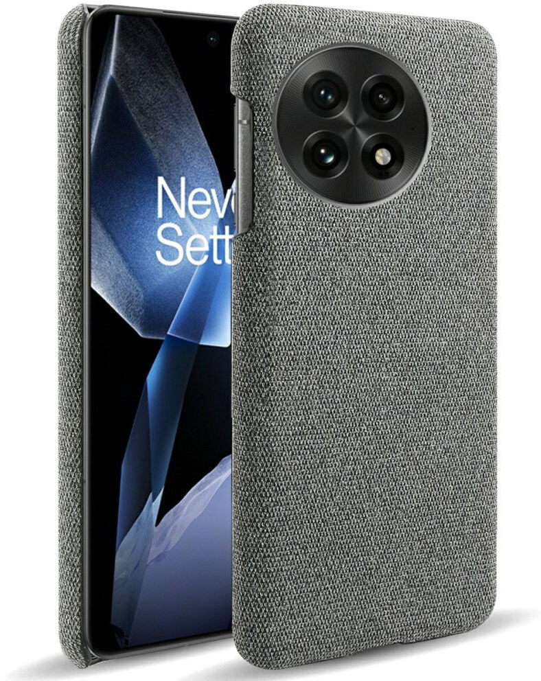 OnePlus 13 - EIDERWOOD Stofbetrukket Plastik Cover - Mørkegrå