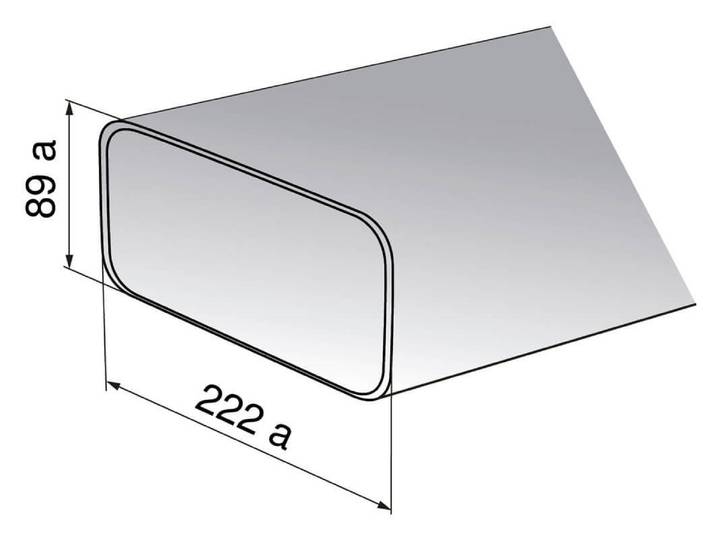 V-ZUG 1012780 Flachkanal (Breite 222 / Höhe 89 mm), Länge 1000 mm