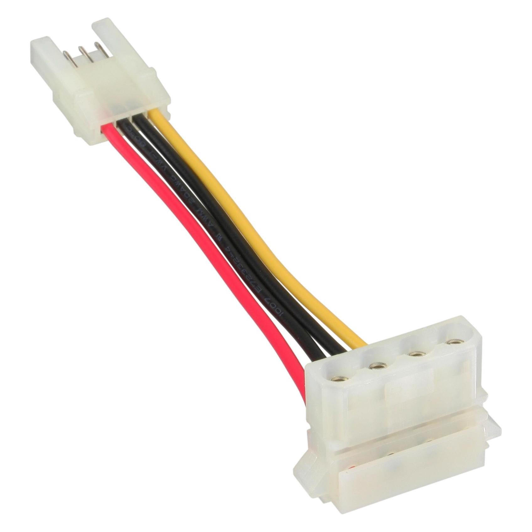 InLine Strom Adapter 3,5" Buchse auf 5,25" Stecker (6 cm, 3 Pin, 4 pin Molex) (26622)