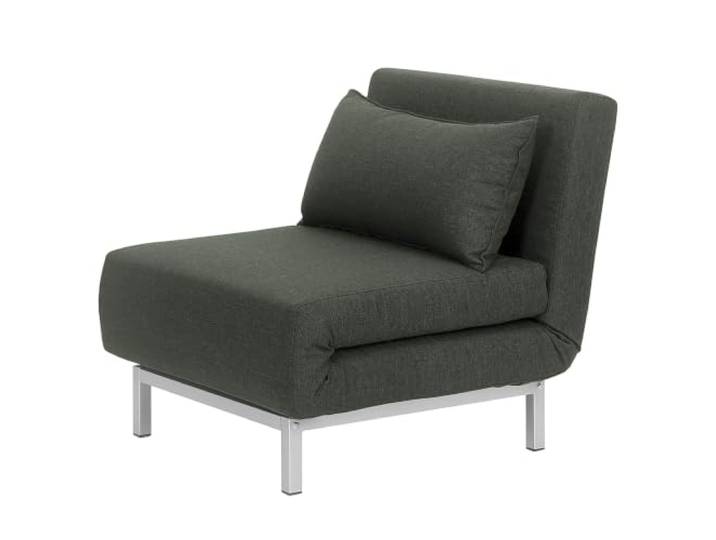 home24 Schlafsessel Grau 85 x 77 x 78 cm Webstoff, mittlerer Sitzkomfort, mit Schlaffunktion, modernes Design, Wohnzimmer, Polyurethanschaumfüllung, fertig montiert