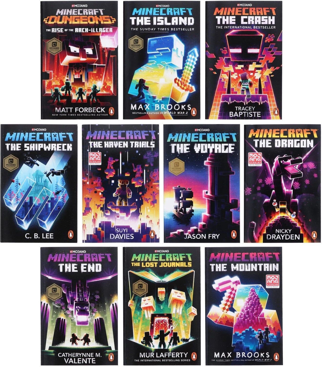 Penguin Official Minecraft Novels 10 Books Collection Set – Minecraft Adventure Collection
