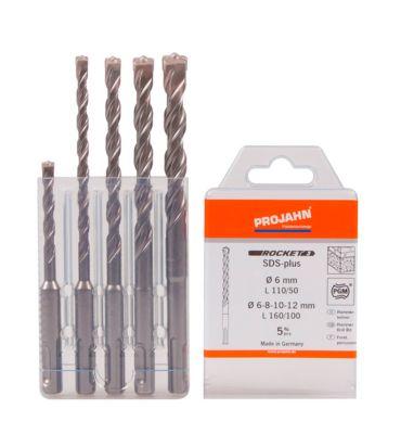 Hammerbohrer-Set PROJAHN SDS-plus ECO, 5-tlg., für Beton/Mauerwerk/Naturstein, Ø 6-12 mm