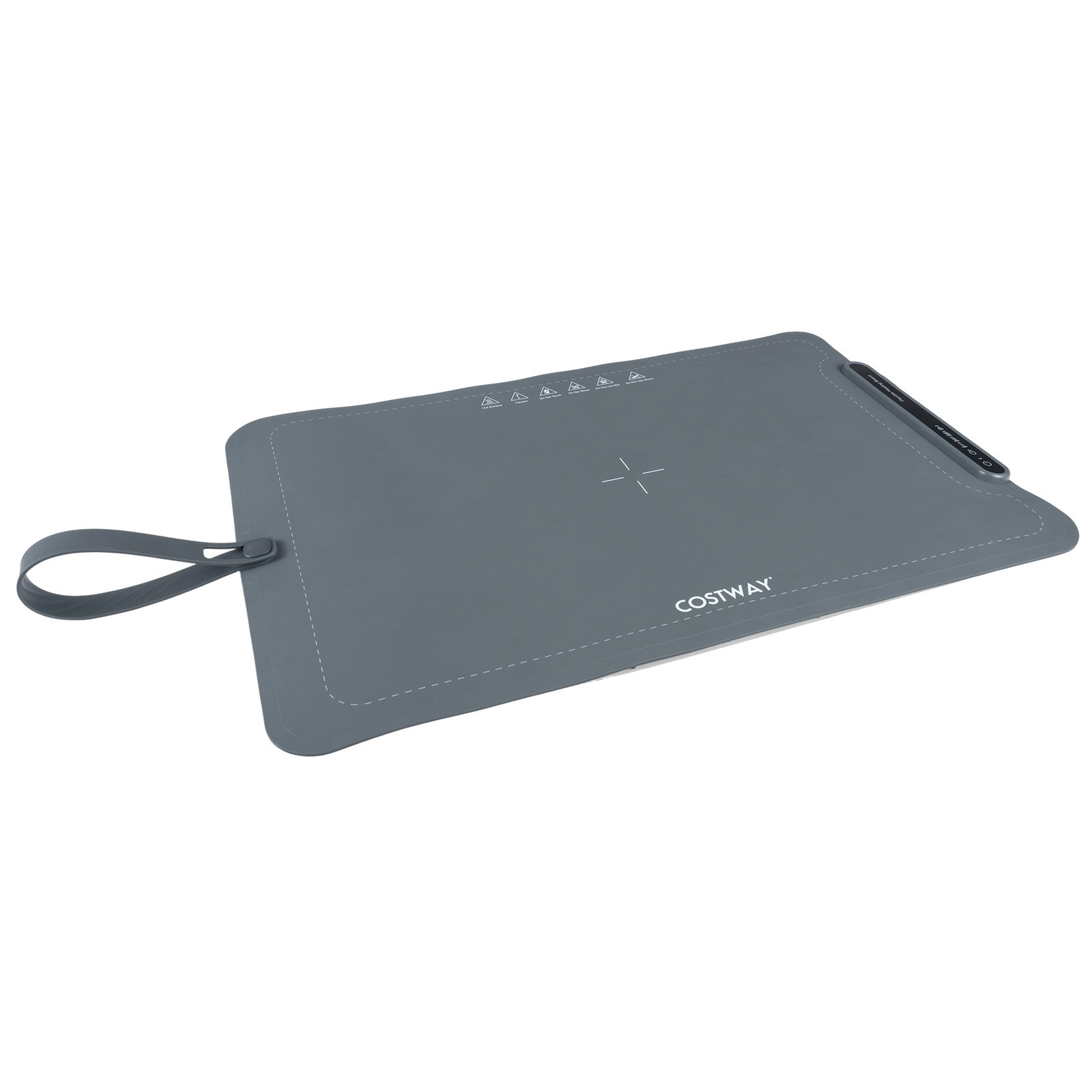 Costway Warmhoudplaat voor Voedsel, Opvouwbare Voedselverwarmer met Verstelbare Temperatuur, Grijs