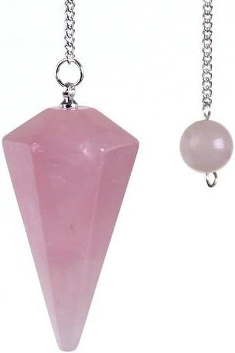 Rozenkwarts Kristal Pendel - 12 Facet - 10 g - Roze