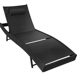 tectake Rattan Sonnenliege Moana  Schwarz
