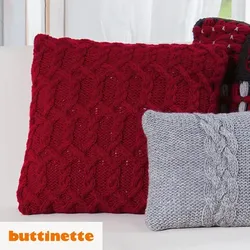 Strickanleitung – Kissen mit Zopfgitter aus Woll Butt Heidi
