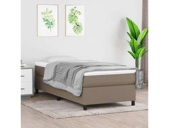 RJPLMFV Bettgestell, mit Latten, Taupe, 80 x 200 cm, Stoff Robuste Füße, Sperrholzlatten, atmungsaktiv, langlebig, Matratze nicht im Lieferumfang enthalten