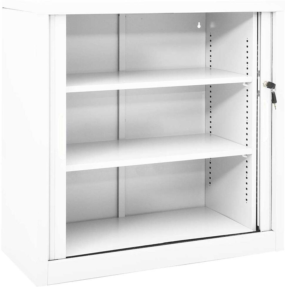 vidaXL Armoire à portes coulissantes Blanc 90x40x90 cm Acier