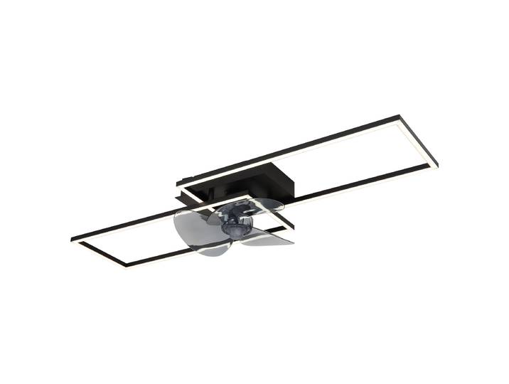 LED-Deckenventilator Tatjana 30 x 15 x 90cm Schwarz/Weiß Kunststoffart: Acrylglas Material: Metall, Kunststoff Metallart: Eisen Oberfläche