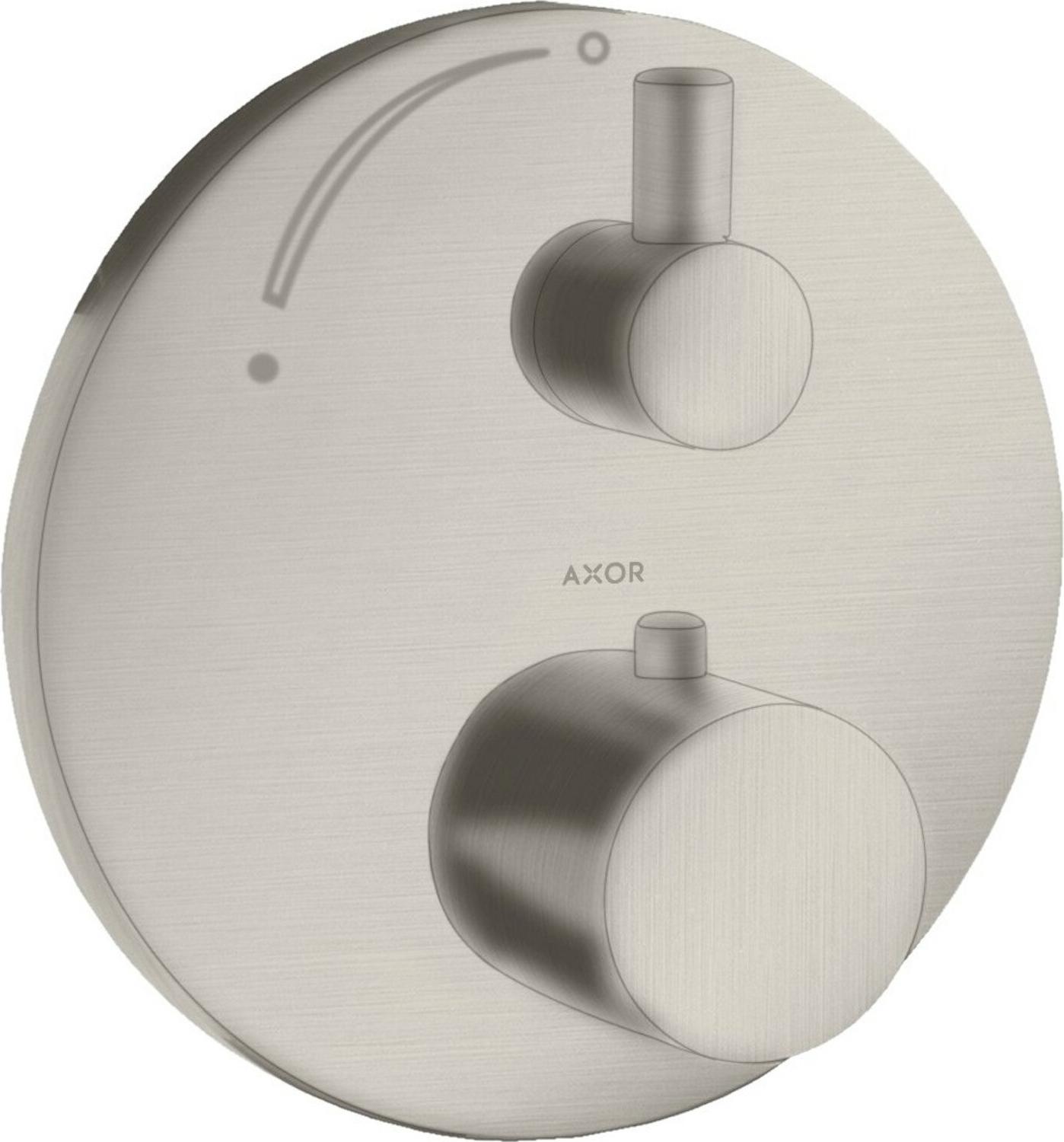 hansgrohe Fertigmontageset Axor Uno UP-THM, m Absperrventil, Edelstahl-Optik