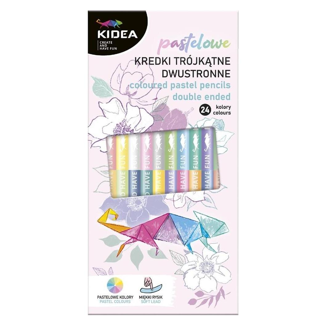 Derform Doppelseitige dreieckige Buntstifte Pastell 24 Farben KIDEA (24x) (43094142)