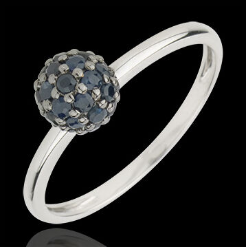 Edenly Ring Paradiesvogel - Kugel - WeiÃŸgold und Blauer Saphir