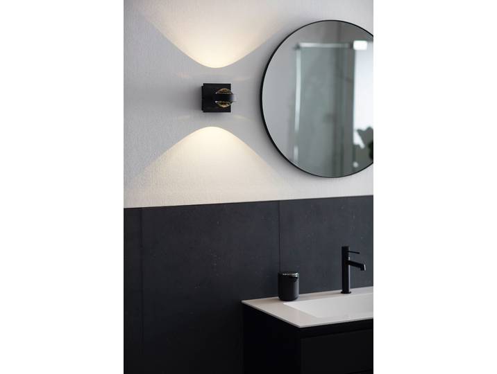 LED-Wandleuchte 12 x 12 x 16cm Schwarz