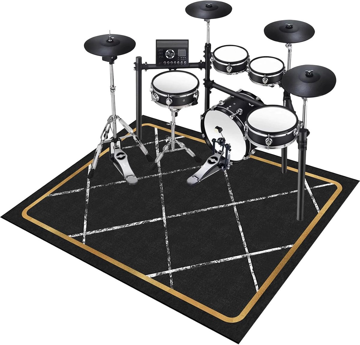 Zwarte geluiddichte drummat - antislip akoestische mat - 160 x 120 cm