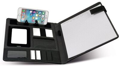 Cartella portablocco A4 in microfibra con chiusura magneti Personalizzate o neutre