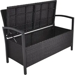 Garden Pleasure Parkbank Ferrara mit Staufach, Dunkelgrau