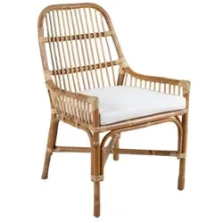 Brafab Vallda Diningsessel mit Armlehnen aus Naturrattan mit Kissen
