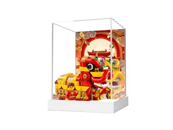 Acryl-Vitrine für Le-go 40915 Lion Dance Modell, staubdichte Displaybox (nur Displaybox)