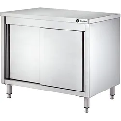 ZORRO Arbeitsschrank ZAS 100/60 | Edelstahl Schrank 1000x600x850 mm | Arbeitsfläche mit Unterschrank | Für Gastronomie & Küche