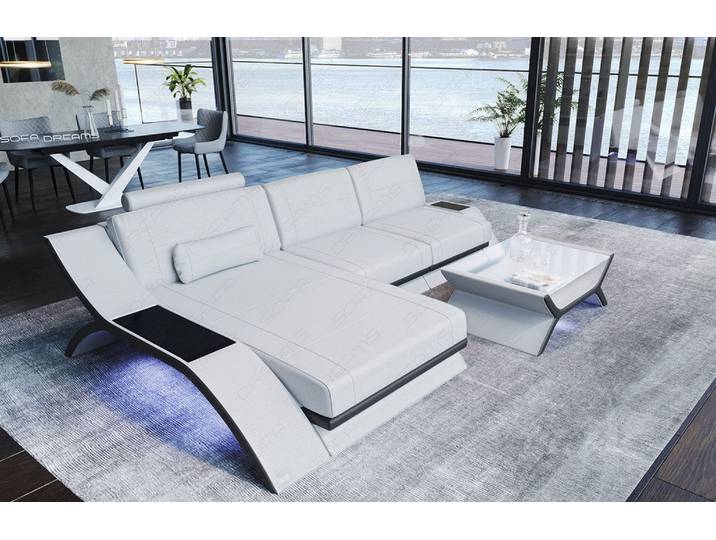 Couch Calabria L-Form in Leder