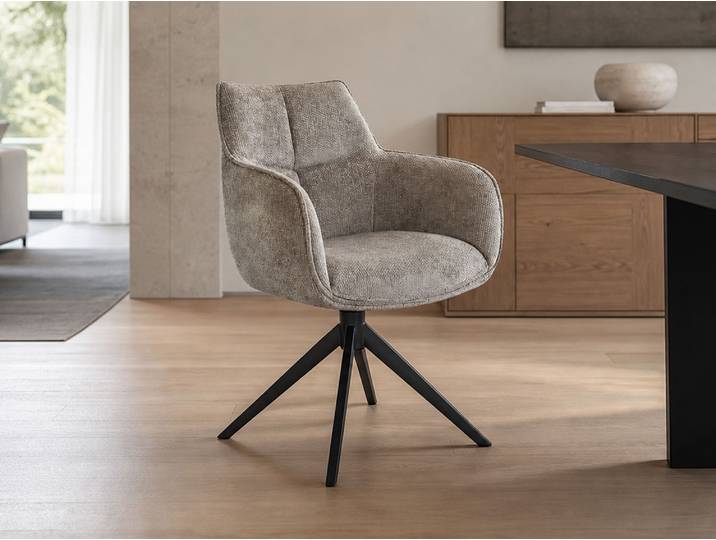 LONDON Schalenstuhl, Material Strukturstoff, Beige