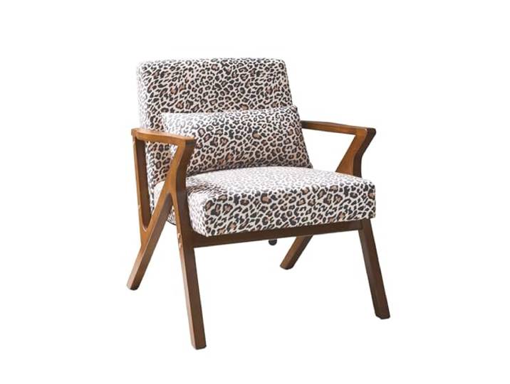 Alice's Garden sweeek - Skandinavischer Sessel aus Hevea-Holz mit Leopardenmuster - Antoine