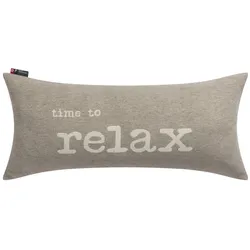 David Fussenegger Kissen gefüllt Havanna 'time to relax' 26 x 60 cm Rauch - Beige