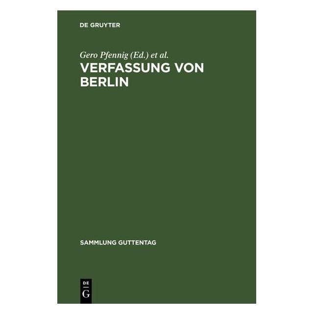 De Gruyter Verfassung von Berlin (Deutsch, Hardcover, Gero Pfennig, Wolfgang Härth) (35119823)
