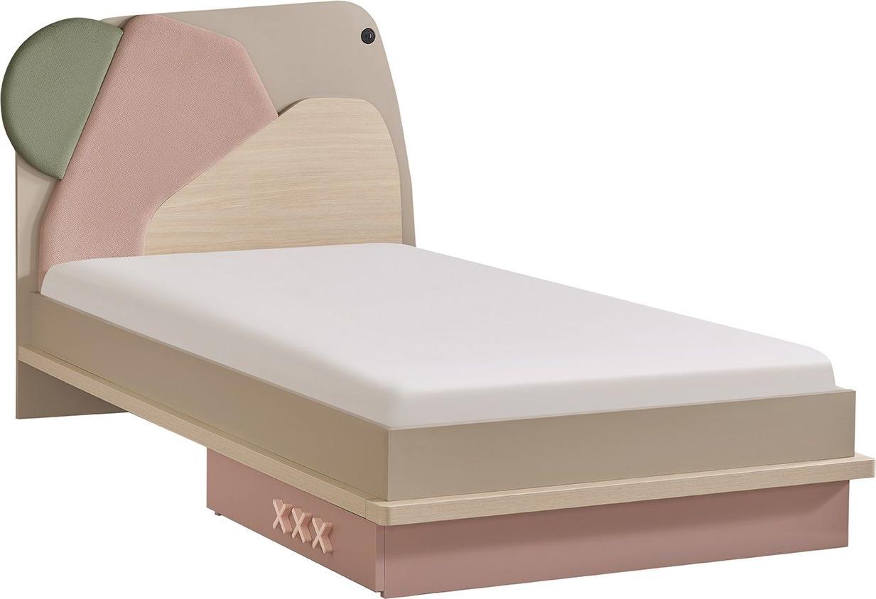 Einzelbett Rosie in Rosa/Beige 120 x 200 cm