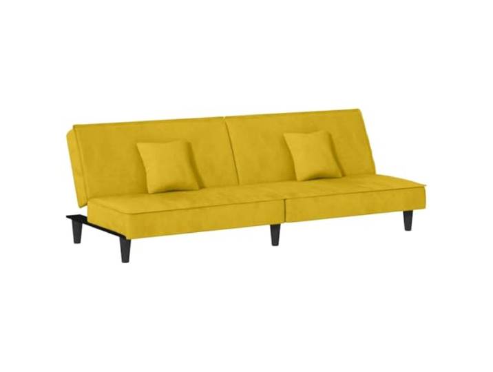 RJPLMFV Schlafsofa, gelb, Samt, Doppelbett Verstellbare Rückenlehne, Kissen inklusive, Rahmen aus robustem Sperrholz, komfortabel für Gäste