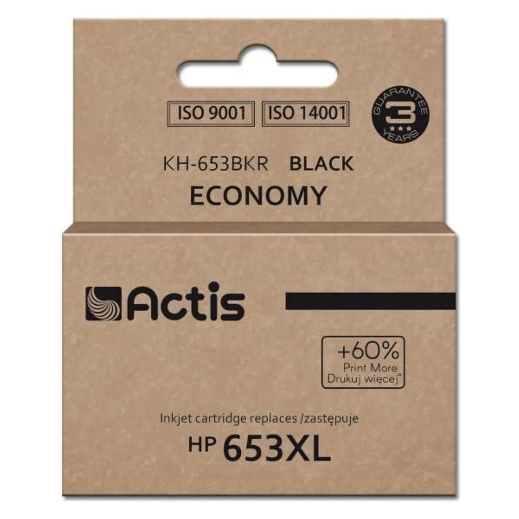 Factis KH-653BKR Tinte für HP Drucker Ersatz HP 653XL 3YM75AE Premium 20ml 575 Seiten schwarz (BK) (KH-653BKR)