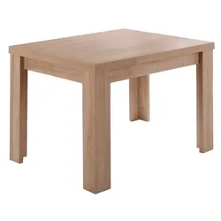 Mäusbacher Esstisch mit Auszug Monaco 80/136 x 60 cm Holzoptik Braun Eiche Sägerau 80
