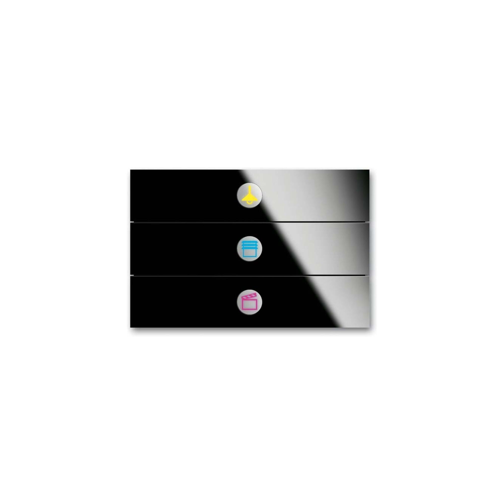 Busch-Jaeger Bedienelement 3fach Glas schwarz 6342-825-101 (2CKA006310A0120)