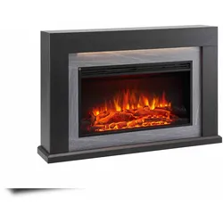 BALDERIA Xerxes Elektrokamin, Elektrischer Standkamin, LED Flammeneffekt, Heizung, Dunkle Eiche