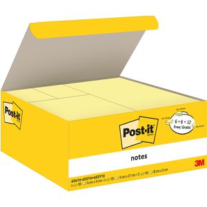Post-it Haftnotizen Notes Set, gelb, 3 verschiedene Größen, selbstklebend, 24x 100Blatt