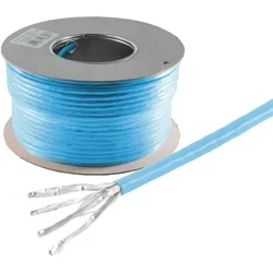 Netzwerkkabel LAN Verlegekabel Cat. 8 S/FTP LSZH Bandbreite 2.000MHz blau 100,0m