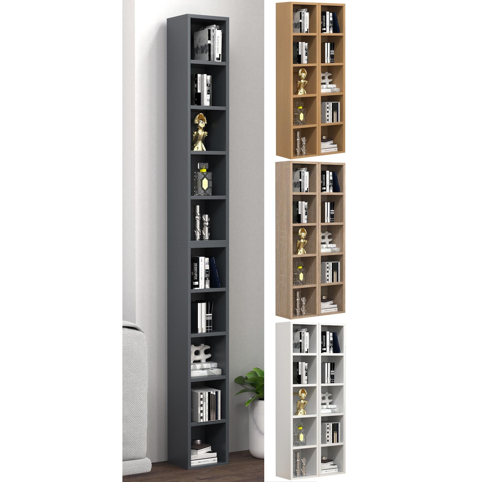 VCM Holz CD DVD Stand Aufbewahrung Standregal Bücherregal Deko Regal Megosa S